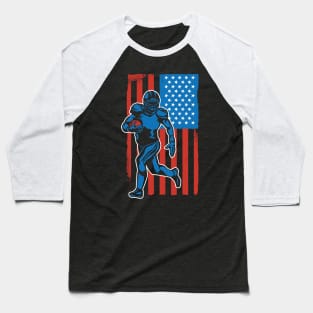 American Football 4th July American Flag Patriotic Fan Baseball T-Shirt